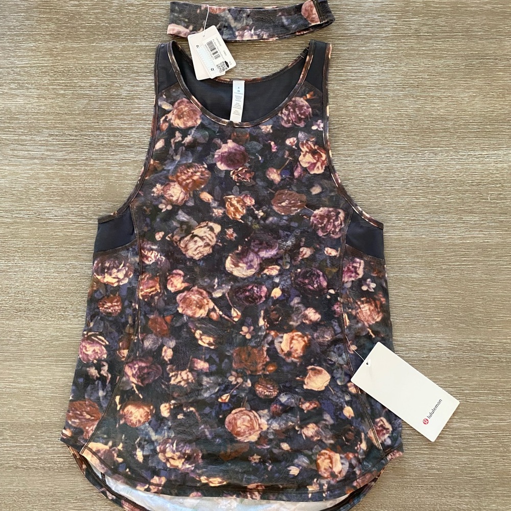 Lululemon sculpt tank II with matching flyaway tamer headband II. Size 4.